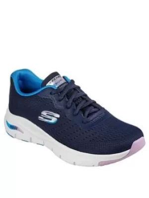 Image of Skechers Arch Fit Trainers, Navy, Size 4, Women