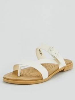 Image of Crocs Tulum Toe Post Flat Sandals - Oyster