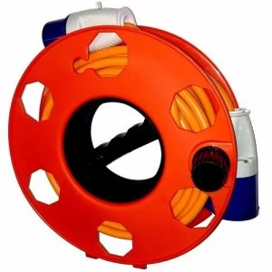 Image of Zexum 2.5mm 16A 10M Orange Mains Hook Up Extension Cable With Reel - 10 Meter