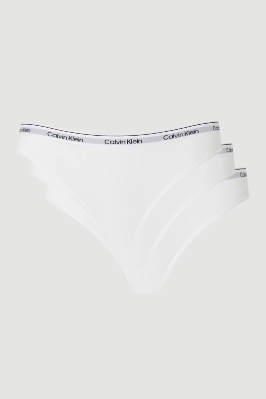 Image of Calvin Klein Underwear Pack of 3 Modern Logo Knickers in Cotton white + white + white Women M;L;XL