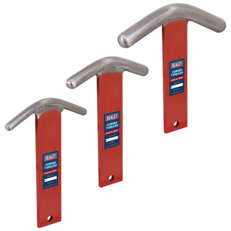 Image of Sealey 3 Piece Curved T Dollies Set for Sheet Metal Forming MW15