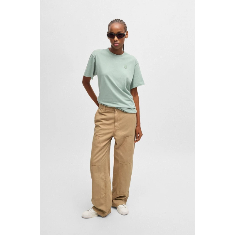 Image of Hugo Womens Hacarpe Straight Leg Trouser Open Beige female 6 (XS)