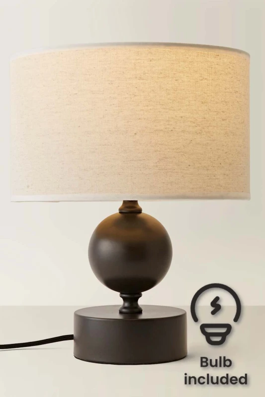 Image of ValueLights ValueLights Anthony Candlestick Table Lamp with Linen Drum Lamp Shade and Bulb in Cream Cream One Size Unisex 5059406069116