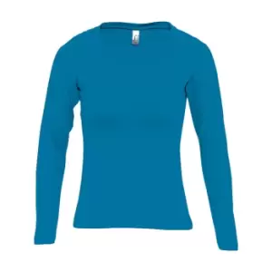 Image of SOLS Womens/Ladies Majestic Long Sleeve T-Shirt (L) (Aqua)
