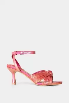 Image of Metallic Ombre Knot Front Square Open Toe Heels