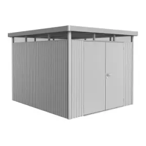 Image of 8' x 9' Biohort HighLine H5 Silver Metal Double Door Shed (2.52m x 2.92m)