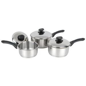 Image of Pendeford Stainless Steel Collection Sauce Pan Set 3 Piece