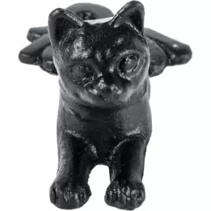 Image of Heavyweight Cast Iron Cat Door Stop - Black - Black - Black - Homescapes