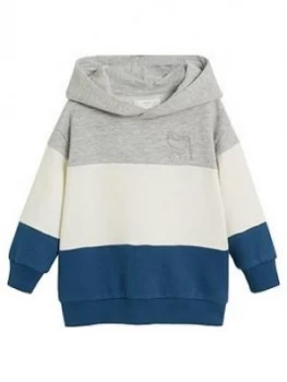 Image of Mango Baby Boys Colour Block Hoodie - Blue