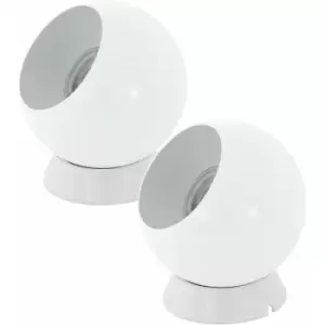 Image of 2 pack Table Desk Lamp Colour White Steel In Line Switch GU10 1x3.3W Included
