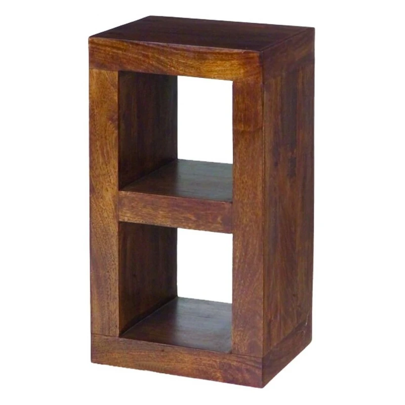Image of Jaipur Furniture Ltd 2 Hole Display Unit - Mango Wood - L35 x W44 x H81cm - Dark Finish in Brown Brown Unisex