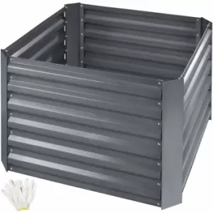 Image of Tectake Raised Bed Artemisia With Zinc-plating (80X80X57cm) Grey