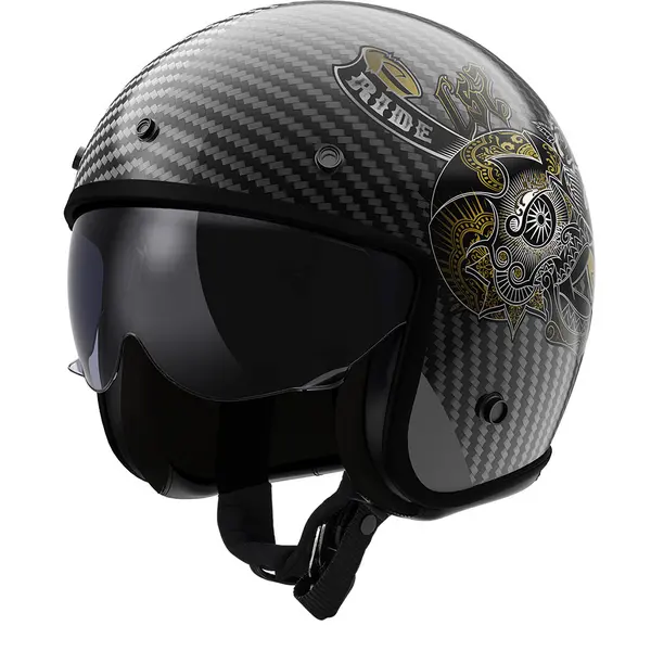 Image of LS2 OF601 Bob II Carbon Custom 06 Jet Helmet Size M