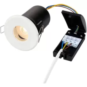 Image of Matt White Recessed Bathroom Downlight - 50W GU10 Reflector - IP65 Ceiling Light