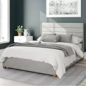 Image of Kelly Plush Velvet Ottoman Bed Frame Velvet Silver (Grey)