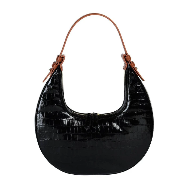 Image of Miso Crocodile Hobo Bag Womens - Black One Size