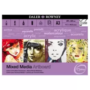 Image of Daler-Rowney Optima Mix Media Artboard Pad A3 10 Sheets