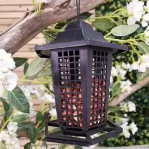 Image of Black Lantern Peanut Feeder Garden Wild Bird Hanging Plastic Peanut Feeder