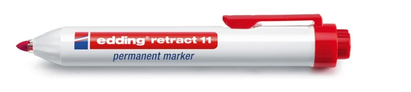 Image of Edding retract 11 permanent marker Bullet tip Red