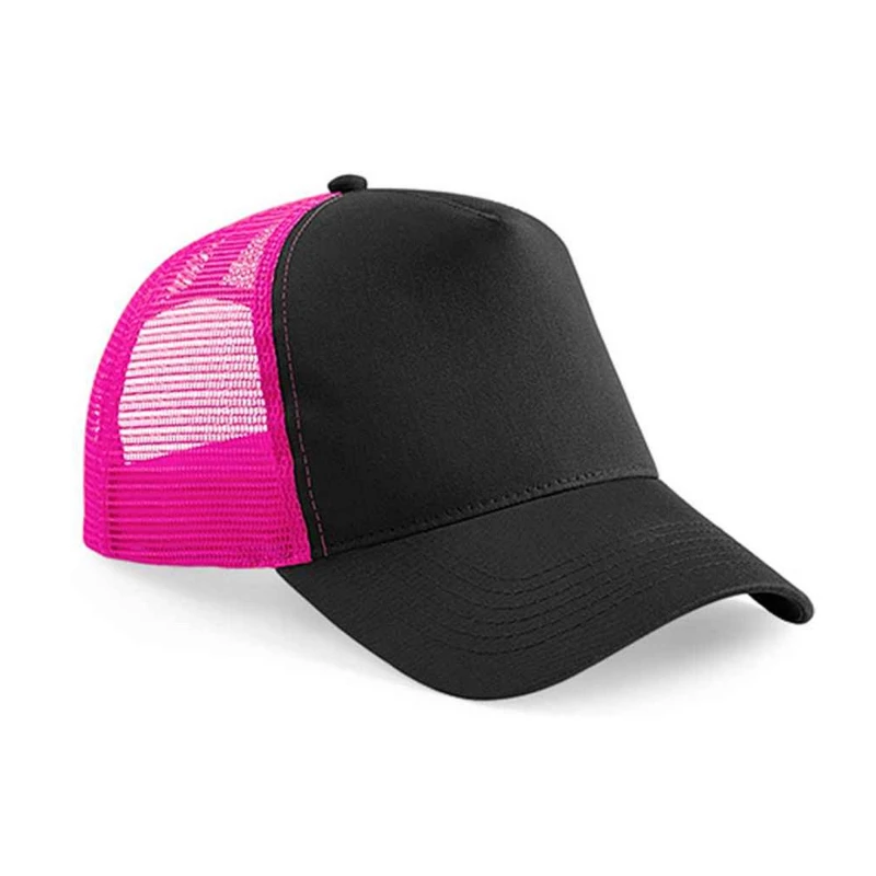 Image of Beechfield Beechfield Men Snapback Trucker Cap in Fuchsia Fuchsia One Size Male 5063527835741