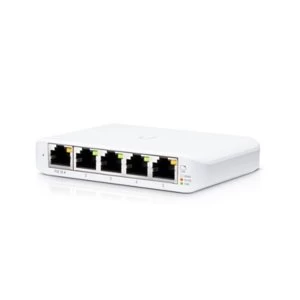 Image of Ubiquiti USW-FLEX-MINI UniFi USW Flex Mini 5 Port Smart Managed POE/USB C Powered Gigabit Network Switch (UK Plug)