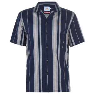 Image of Farah Vintage Farah V Neck Striped Short Sleeve Shirt - 996 Yale