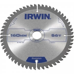 Image of Irwin Aluminium Non-Ferrous Metal Saw Blade 160mm 56T 20mm
