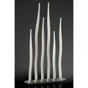 Image of Estalacta Floor Lamp 6 Bulbs GU10 Bar Indoor / Outdoor IP44, silver / opal white