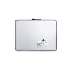 Image of SlimLine Drywipe Board Magnetic with Pen and Built-in Eraser 430x14x580mm Silver