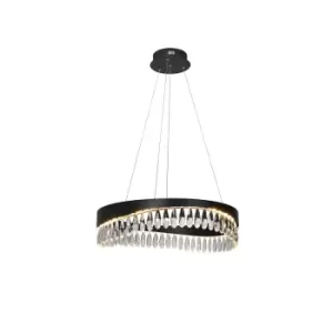 Image of Selene Cylindrical Pendant Ceiling Light Matt Black 3000K