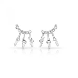 Image of Ladies Guess Silver Plated Crystal Beauty Earrings