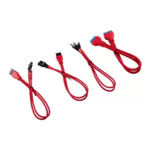 Image of Corsair 30cm Red Premium Braided Sleeved Front Panel Extension Kit