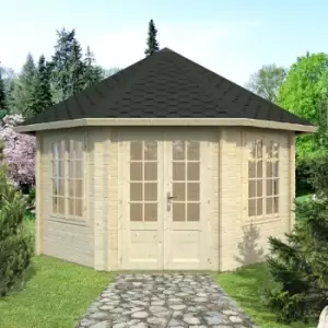Image of Palmako Hanna 4.2m x 4.2m Corner Log Cabin Summerhouse (44mm)