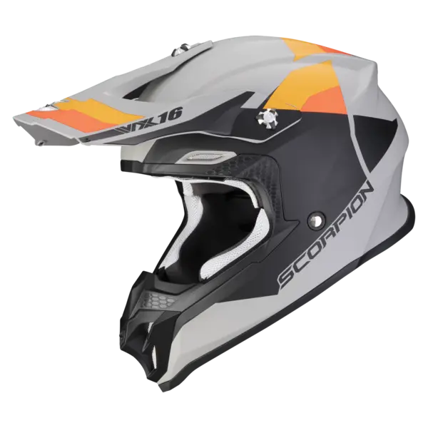 Image of Scorpion VX-16 Evo Air Spectrum Matt Grey-Orange Offroad Helmet Size XS