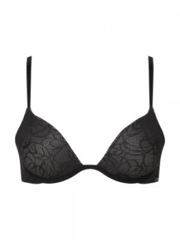 Image of DKNY Signature scribble plunge push up bra Black