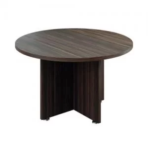 Image of Avior Executive Circular Meeting Table 1200x1200x750mm Dark Walnut