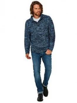 Image of Joe Browns Rocky Funnel Knit - Blue, Size S, Men