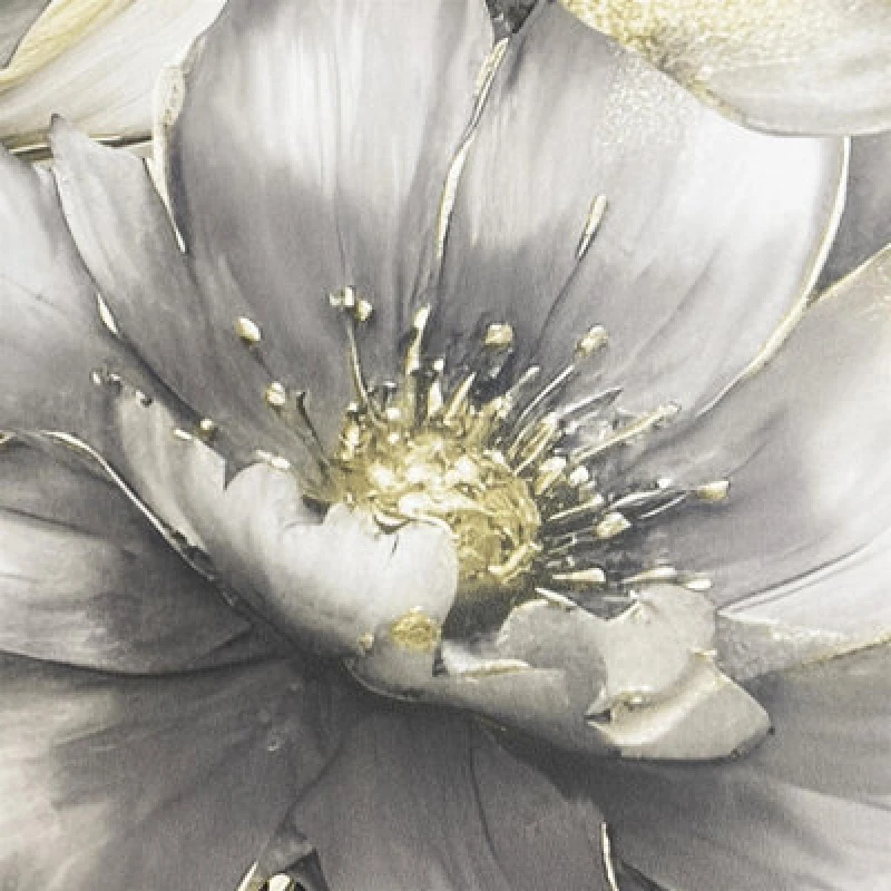 Image of Muriva Aminah Floral Wallpaper - For Living Room, Bedroom, Fireplace - Matt Finish, Floral Pattern, Charcoal & Gold