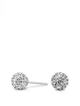 Image of Simply Silver 6Mm Pave Ball Studs Earrings