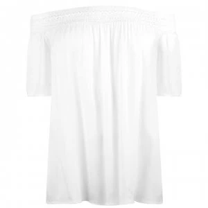 Image of JDY Famous Short Sleeve Off Shoulder Top - Cloud Dancer