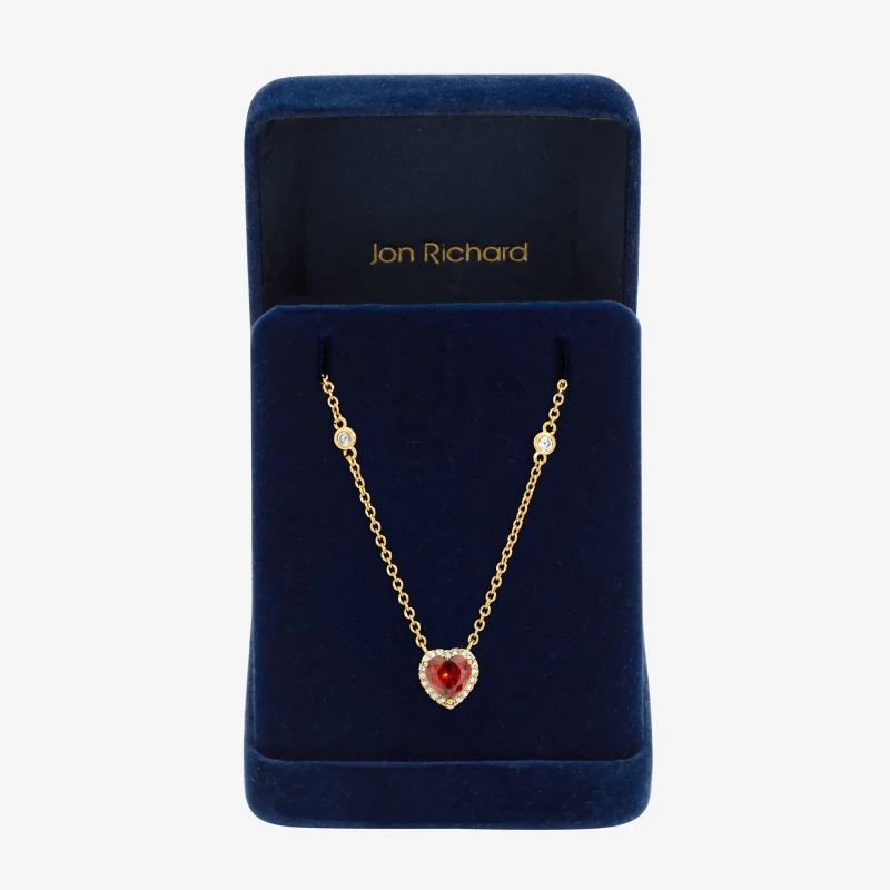 Image of Jon Richard Gold Plated and Red Heart Pendant Necklace Pendant Necklaces One Size Gold 71784210000