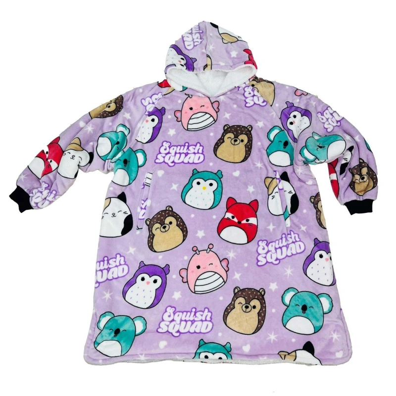 Image of Squishmallows Bright Hooded Wearable Fleece Multi