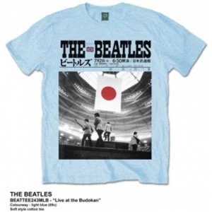 Image of The Beatles At The Budokan Mens Light Blue Tshirt: Small