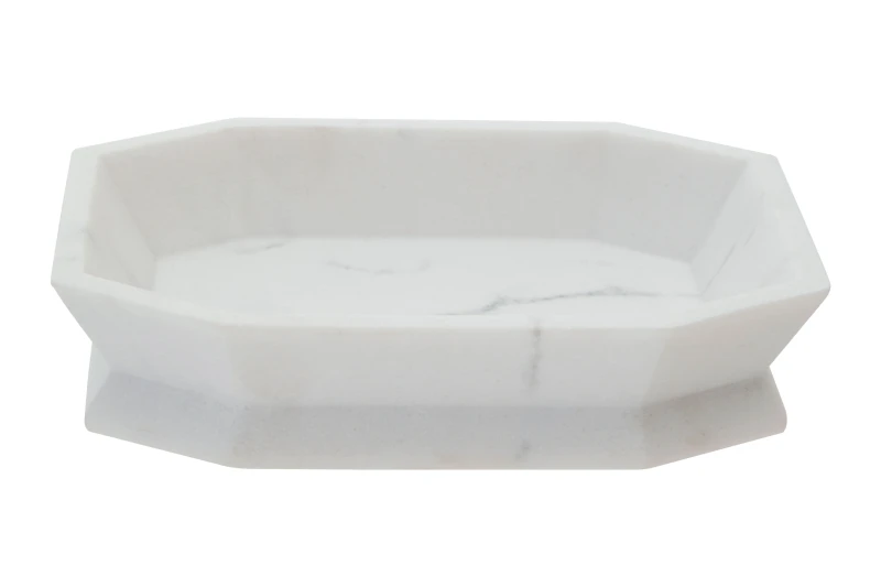 Image of Premier Housewares Riviera Grey Soap Dish, Marble Effect Grey unisex