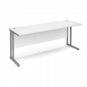 Image of Maestro 25 SL Straight Desk 1800mm x 600mm - Silver Cantilever Frame