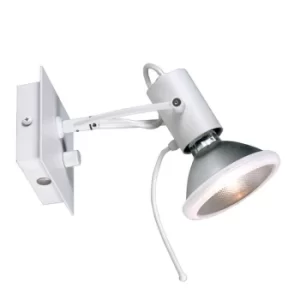 Image of Single Spotlight White Metal