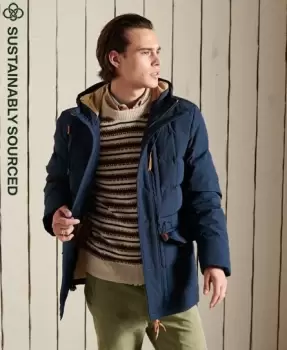 Image of Superdry Mens Mountain Expedition Parka Coat Navy / Eclipse Navy - Size: S