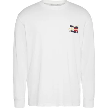 Image of Tommy Jeans Tjm Vintage Circular Ls Tee - White YBR