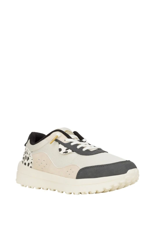 Image of HEYDUDE Womens Hayden Shine Trainers in Ivory Size: 4 Ivory Female 4