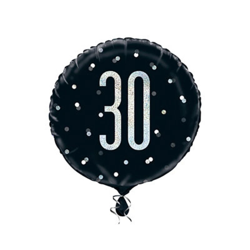Image of Unique Party Glitz Prismatic Age Foil Balloon Black (100)